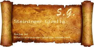 Steininger Gizella névjegykártya